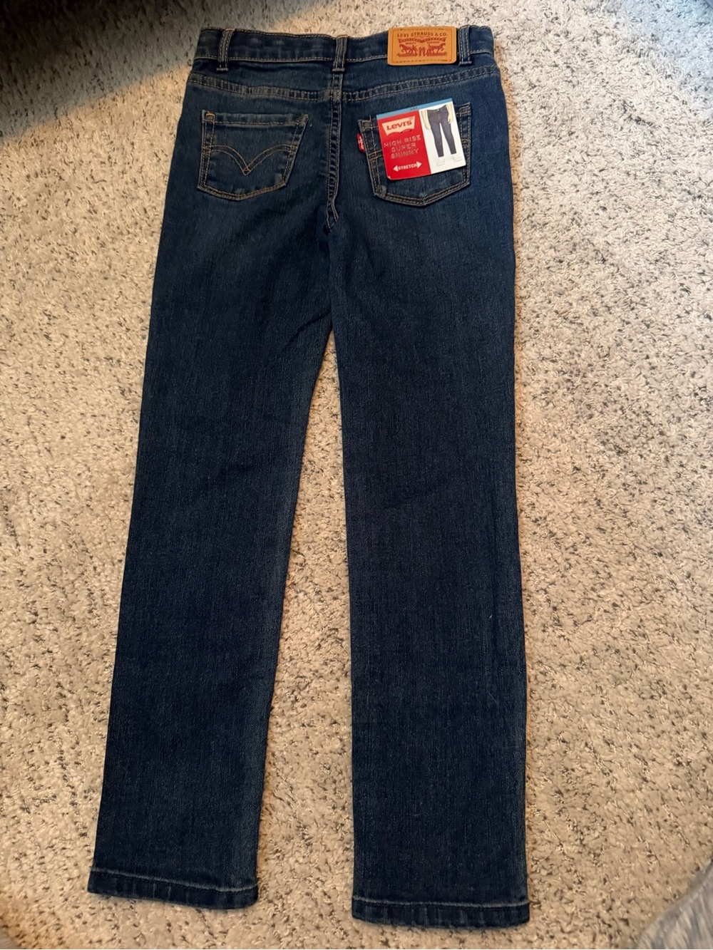 NWT Levi's Kids Dark Blue Straight Leg Jeans girls 6